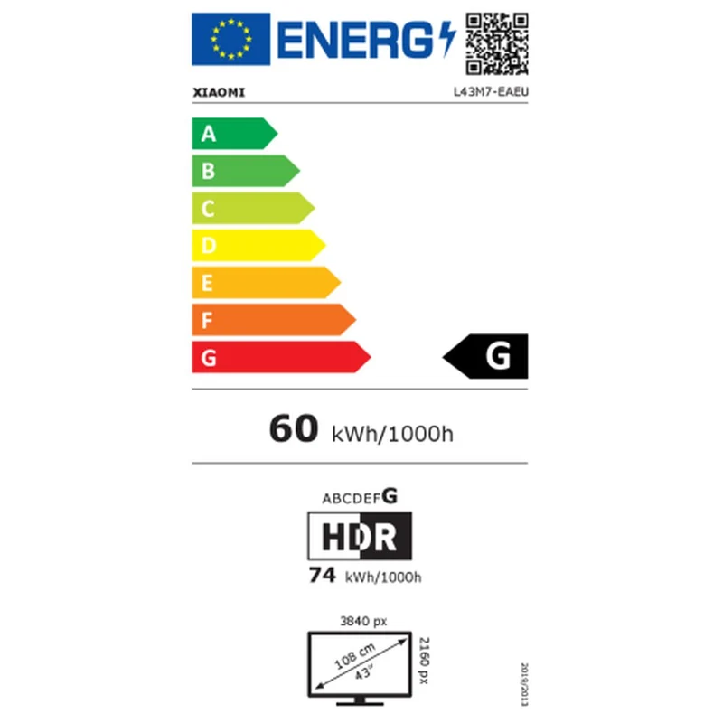 Téléviseur intelligent Xiaomi 43A2 43" 4K Ultra HD LED