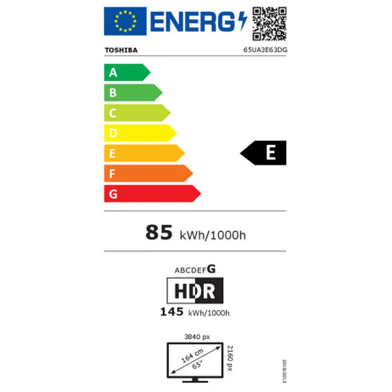 Téléviseur intelligent Toshiba 65UA3E63DG 4K Ultra HD 65"
