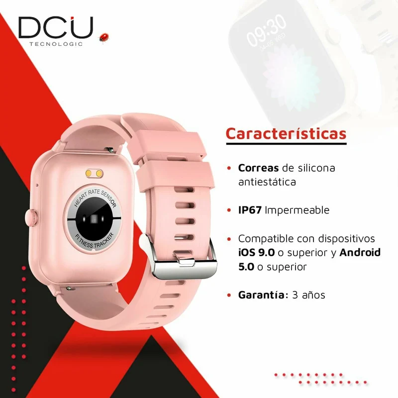 Montre connectée DCU CURVED GLASS PRO Rose