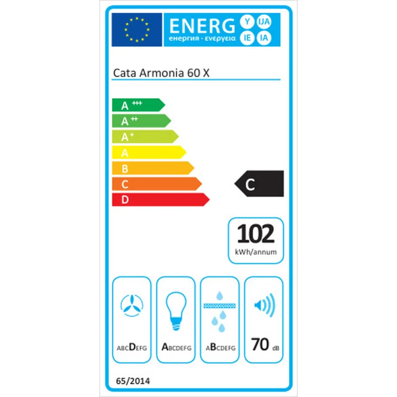 Hotte Conventionnelle Cata ARMONIA 275 W Acier Argenté