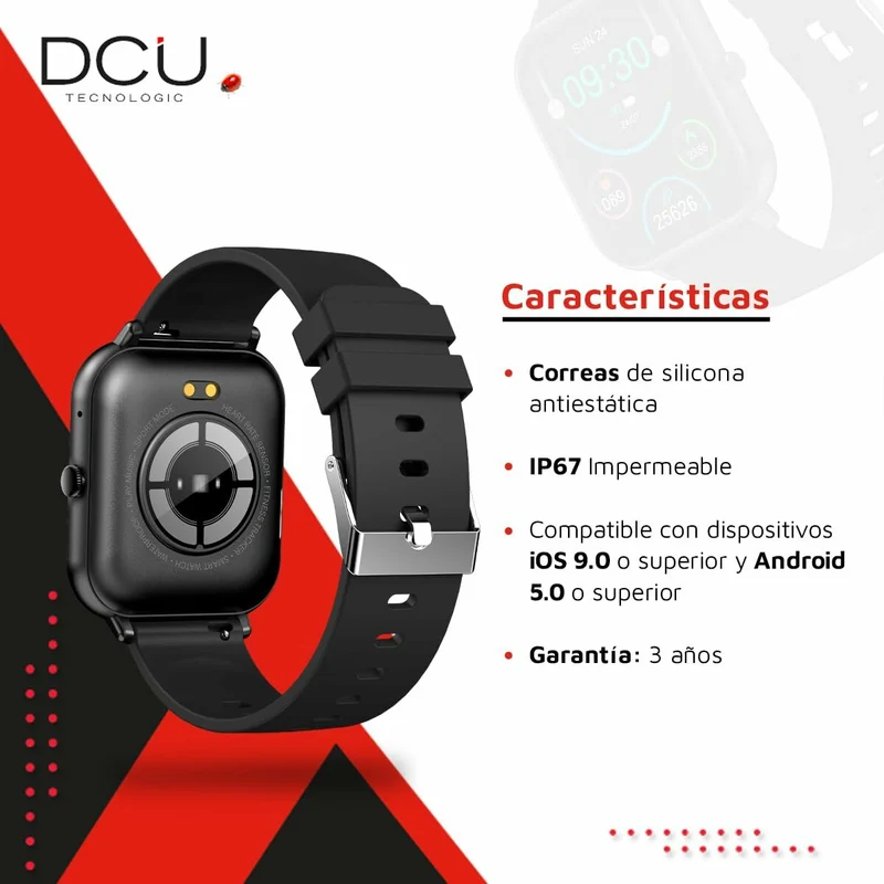 Montre connectée DCU CURVED GLASS PRO 1,83" Noir