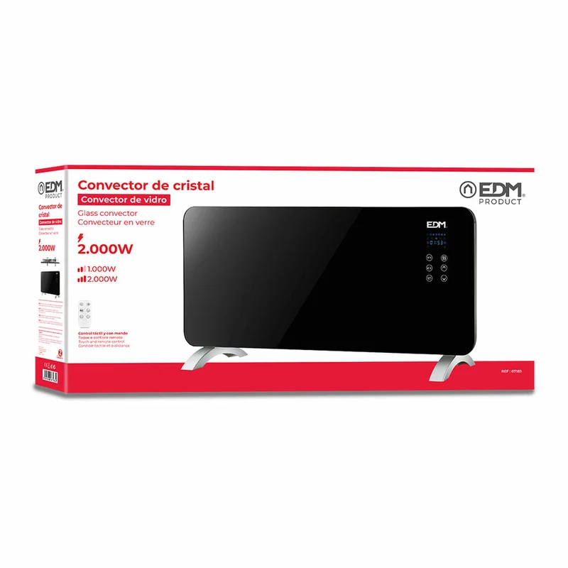 Chauffage numérique EDM 07183 07183 Noir 2000 W