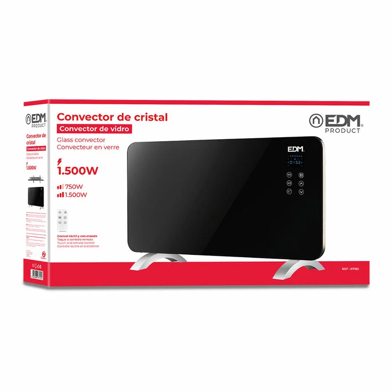 Chauffage numérique EDM 07182 07182 Noir 1500 W