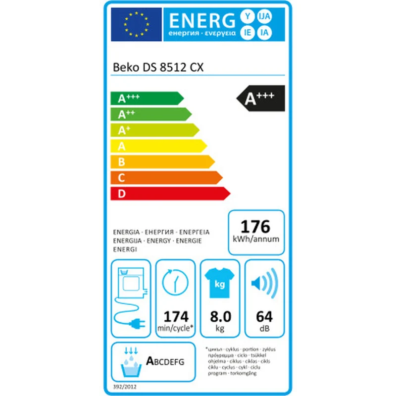 Sécheur à condensation BEKO DS8512CX Blanc