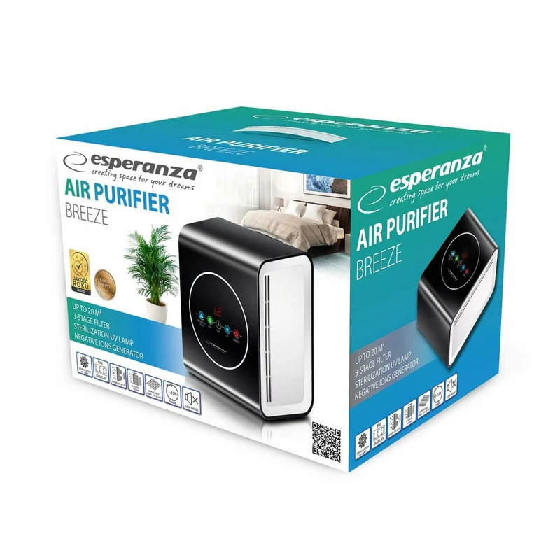 Purificateur d'air Esperanza EHP001 Blanc Noir