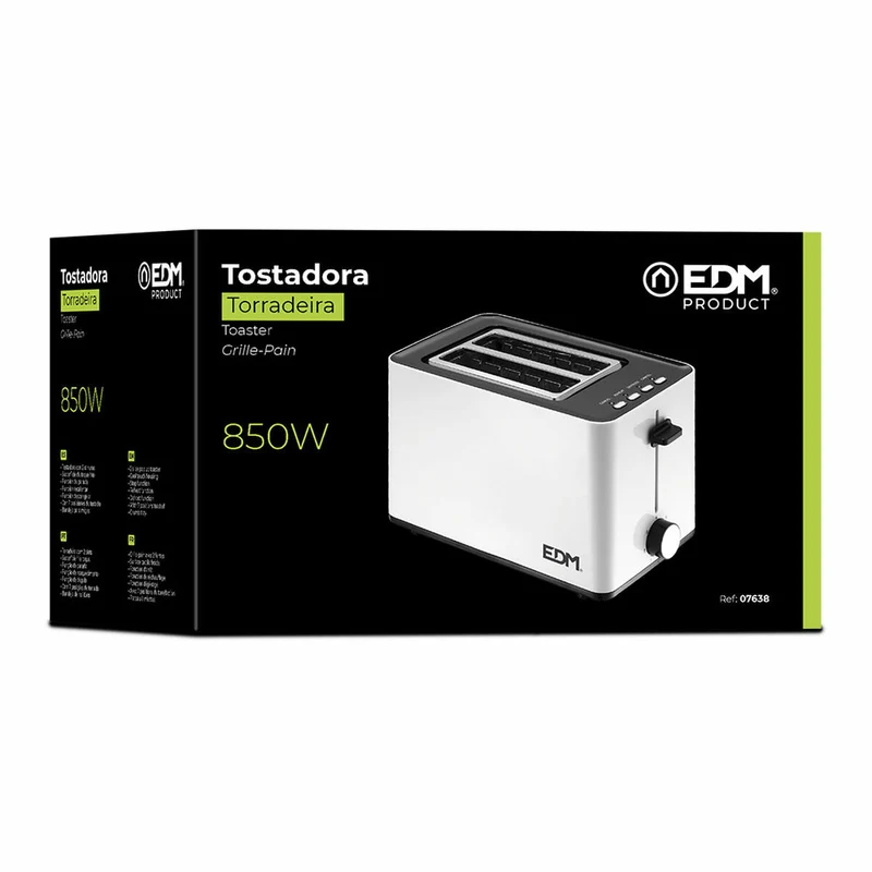 Grille-pain EDM 07638 Design Blanc 850 W