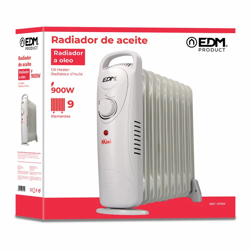 Radiateur à bain d'huile (9 chambres) EDM 07125 Junior Blanc 900 W