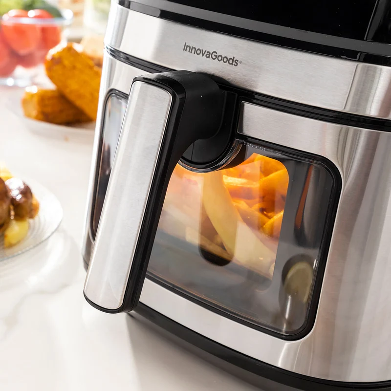 Friteuse à air InnovaGoods Fryinn View 6500 Noir 1700 W 6,5 L Acier inoxydable