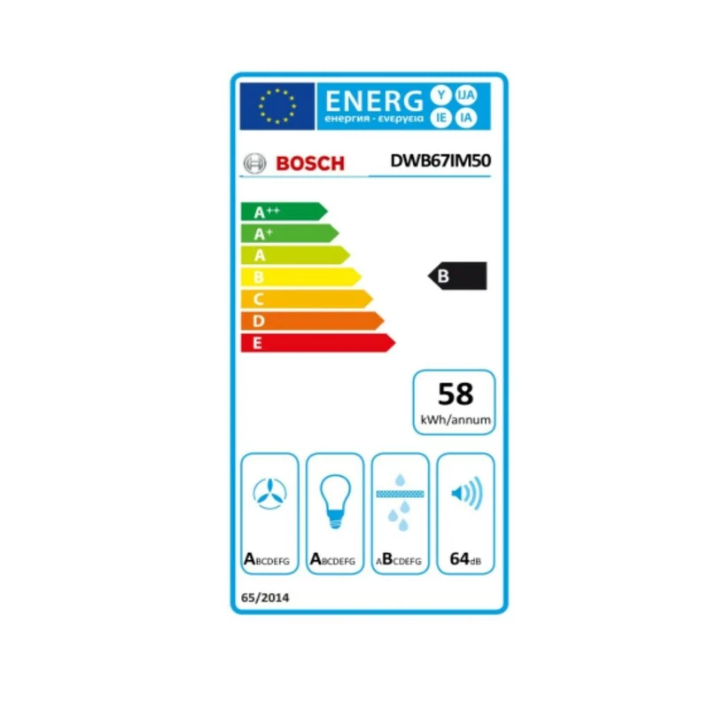 Hotte Classique BOSCH DWB67IM50 60 cm 720 m3/h 52 dB 250W Acier B