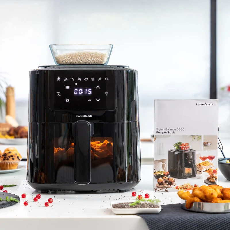 Friteuse à air avec balance InnovaGoods Fryinn Balance 5000 Noir 1500 W 5 L Acier inoxydable