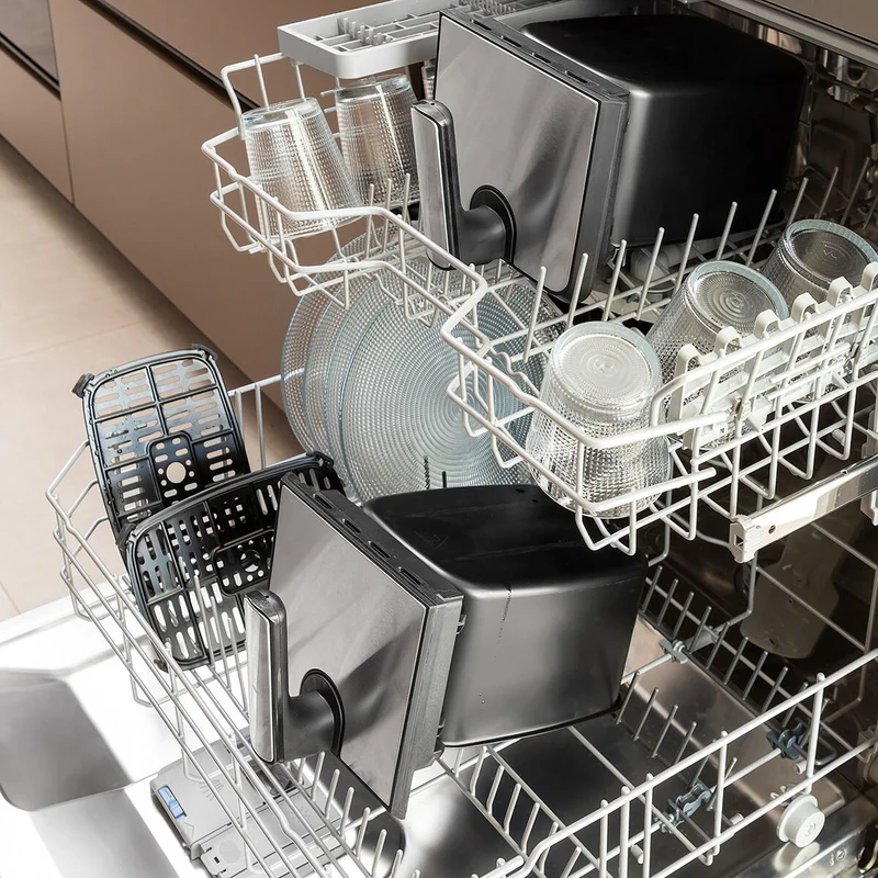 Friteuse à air InnovaGoods Fryinn Double 8000 Noir 3400 W 8 L Acier inoxydable
