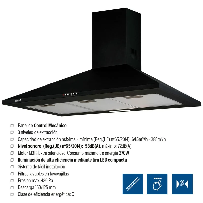 Capot conventionnel Cata OMEGA BK 900 Noir