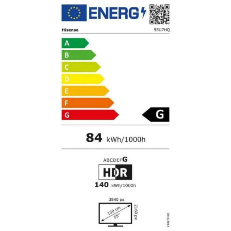 Téléviseur intelligent Hisense 55U7HQ 55" 4K ULTRA HD QLED WIFI