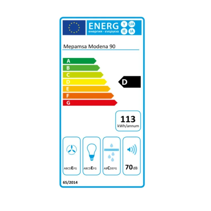 Hotte conventionnelle Mepamsa 110.0150.999 90 cm 400 m3/h 71 dB 280W Acier