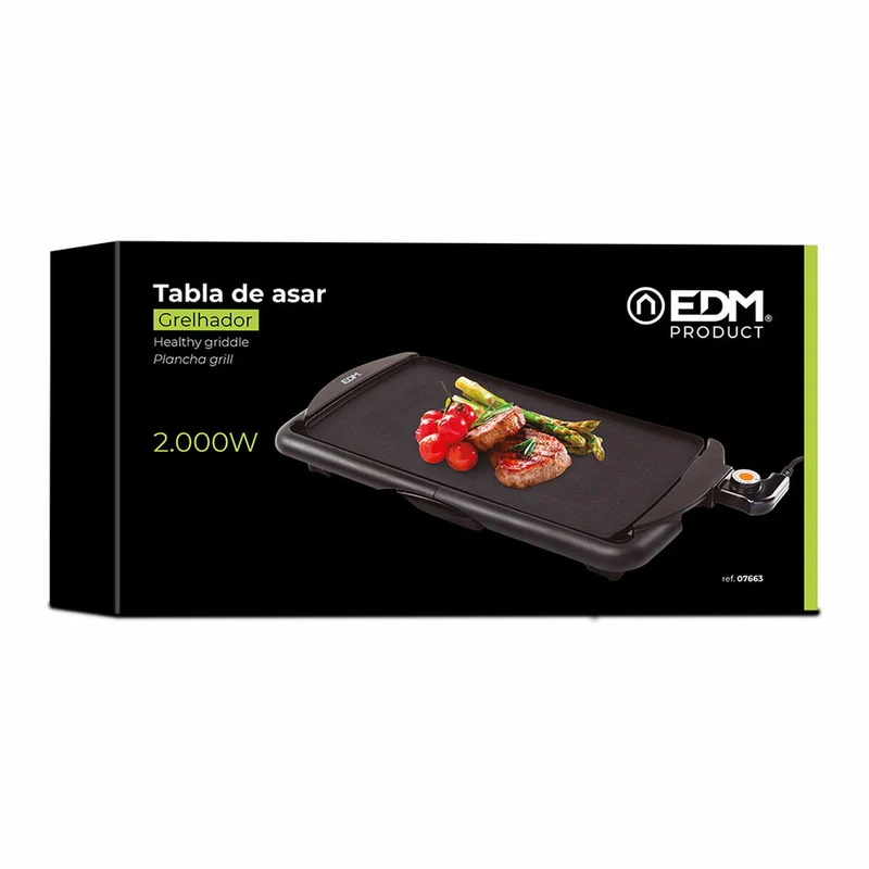 Plaque de cuisson plate EDM 07663 Noir 2000 W