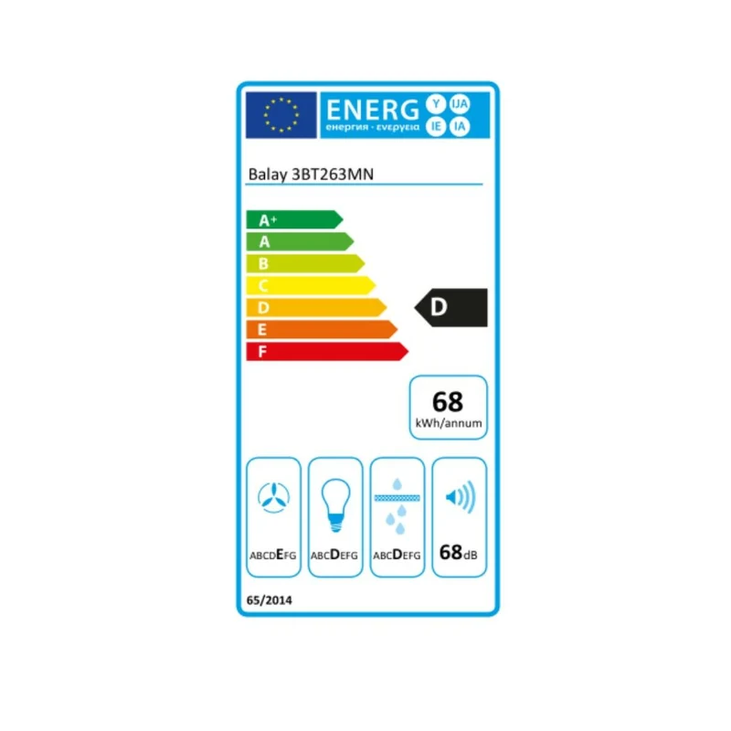 Hotte conventionnelle Balay 3BT263MN 370 m3/h 54 dB 146W Noir