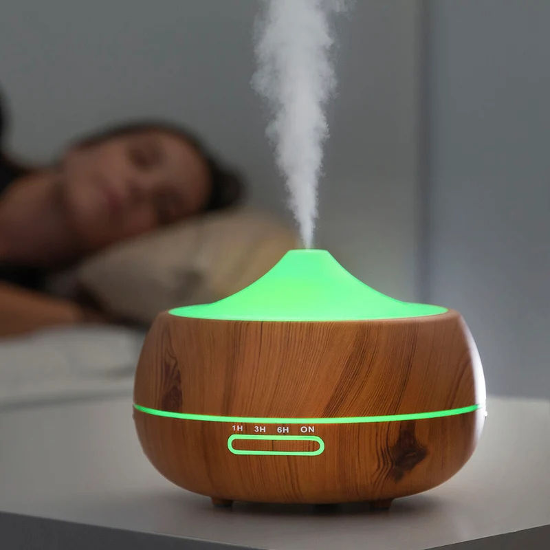 Humidificateur Diffuseur d'Arômes avec LED Multicolore Effet Bois InnovaGoods