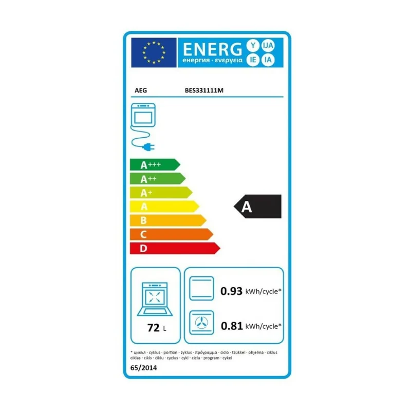 Four polyvalent AEG BES331111M 72 L LCD 2780W 72 L
