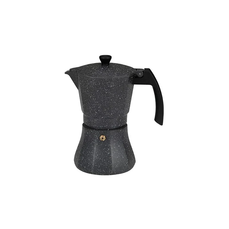 Cafetière Italienne EDM Aluminium Noir 6 Tasses Induction