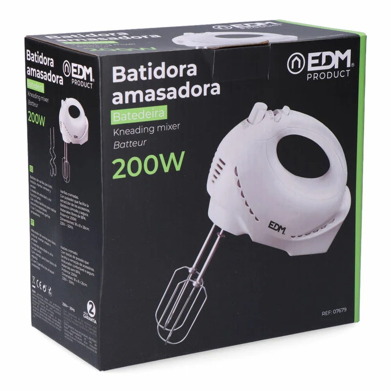 Mixeur/mixeur à pâtisserie EDM 07679 Blanc 200 W 1,8 L