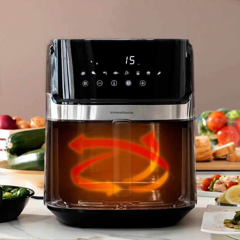 Friteuse à air InnovaGoods Fryinn Pro 5500 Noir 1700 W 5,5 L Acier inoxydable