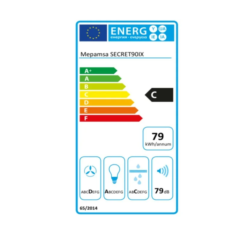 Hotte conventionnelle Mepamsa 305.0486.066 90 cm 540m³/h 69 dB Acier