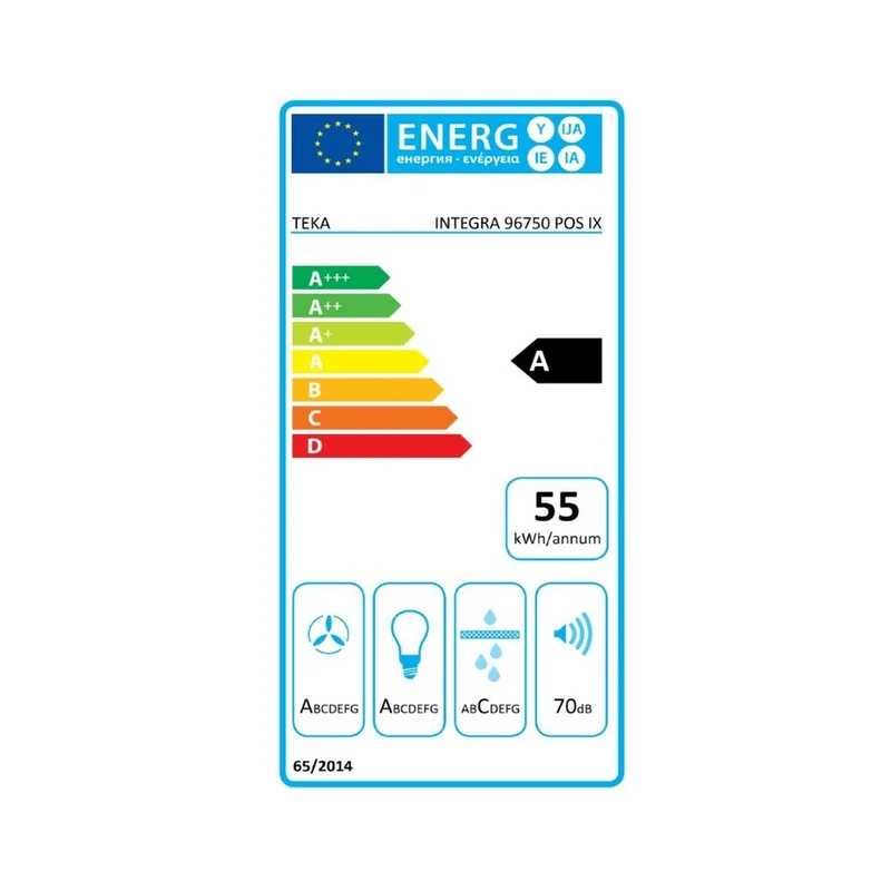 Hotte conventionnelle Teka 113100001 90 cm 620 m3 / h 250W A Acier inoxydable
