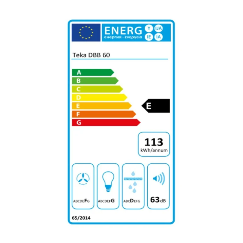 Hotte conventionnelle Teka CAMPANA DBB 60 NEGRO 60 cm 380 m3/h 60 dB 195W Noir