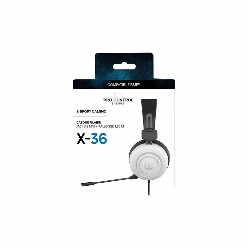 Casque de jeu avec microphone UnderControl X-36 Blanc PS5