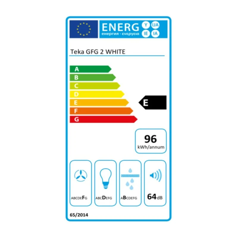 Hotte Conventionnelle Teka GFG-2 BLANCO 55 cm 329 m3/h 63 dB 180W