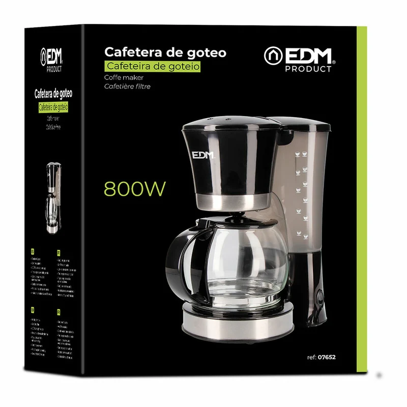 Machine à café filtre EDM 07652 Noir 800 W 12 tasses