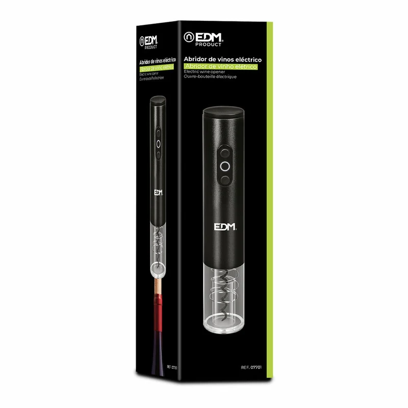 Tire-bouchon électrique pour bouteilles de vin EDM 07701 Ø 4,5 x 25,2 cm