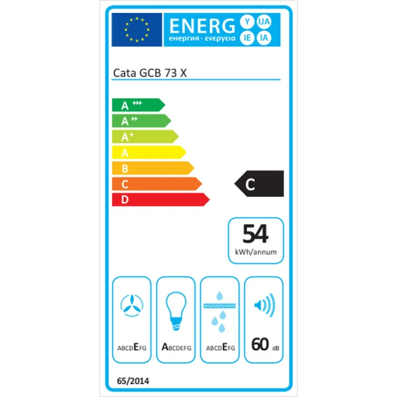 Hotte Conventionnelle Cata GCB73X Acier Noir