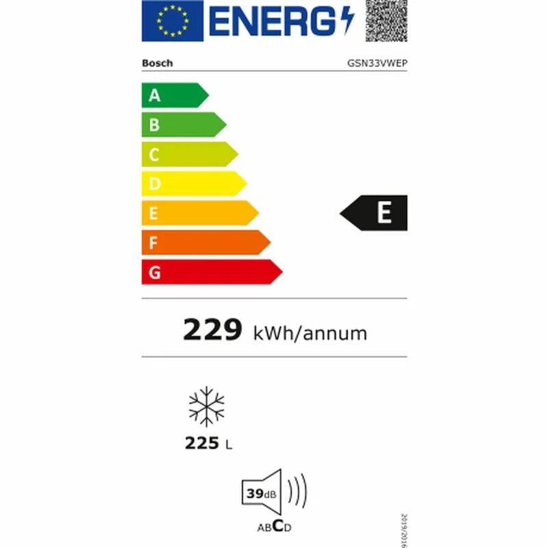 Congélateur BOSCH GSN33VWEP Blanc (176 x 60 cm)
