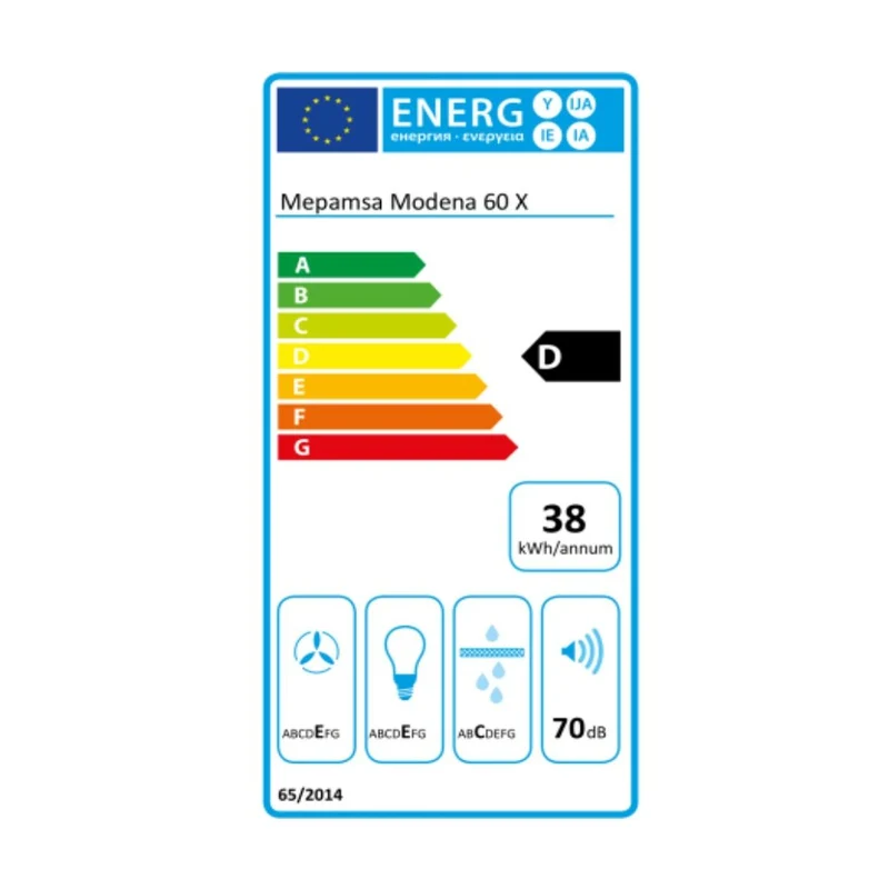 Hotte conventionnelle Mepamsa 110.0150.995 60 cm 400 m3/h 71 dB 280W Acier