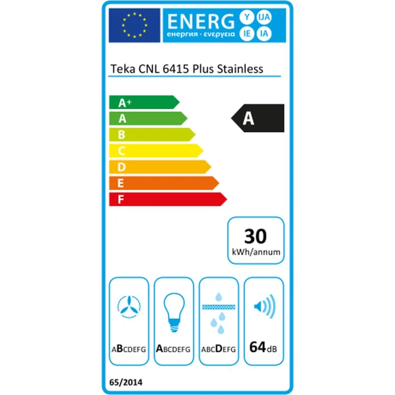 Hotte Conventionnelle Teka CNL 6415 PLUS 60 cm 385 m³/h 69 dB Acier Noir