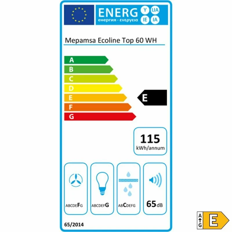 Hotte conventionnelle Mepamsa 315.0482.737 60 cm 300 m3/h 65 dB 90W Blanc