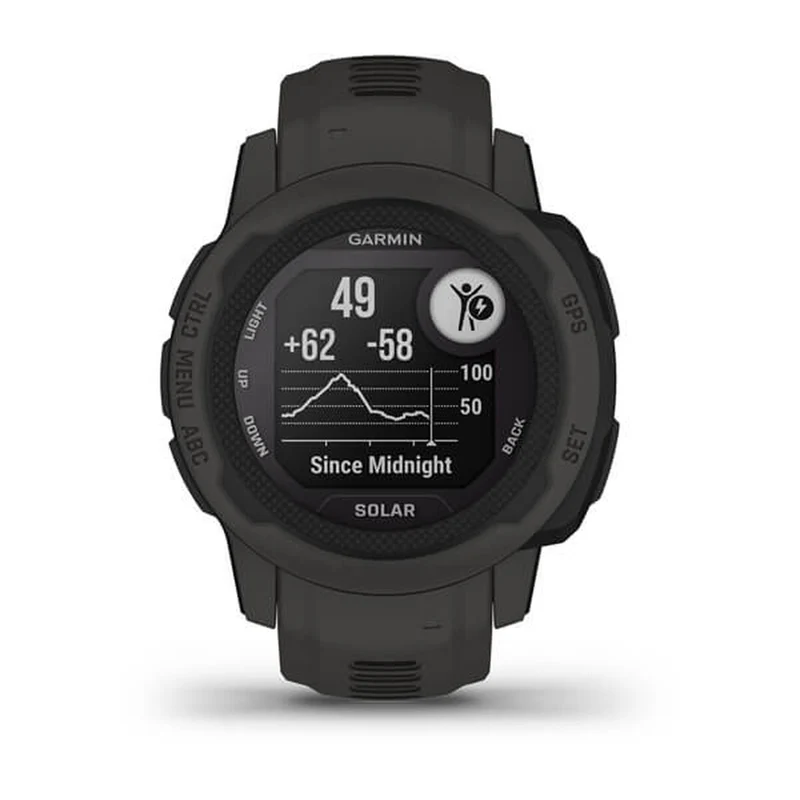 Montre connectée GARMIN Instinct 2 Solaire Gris foncé 0,79" Noir Graphite