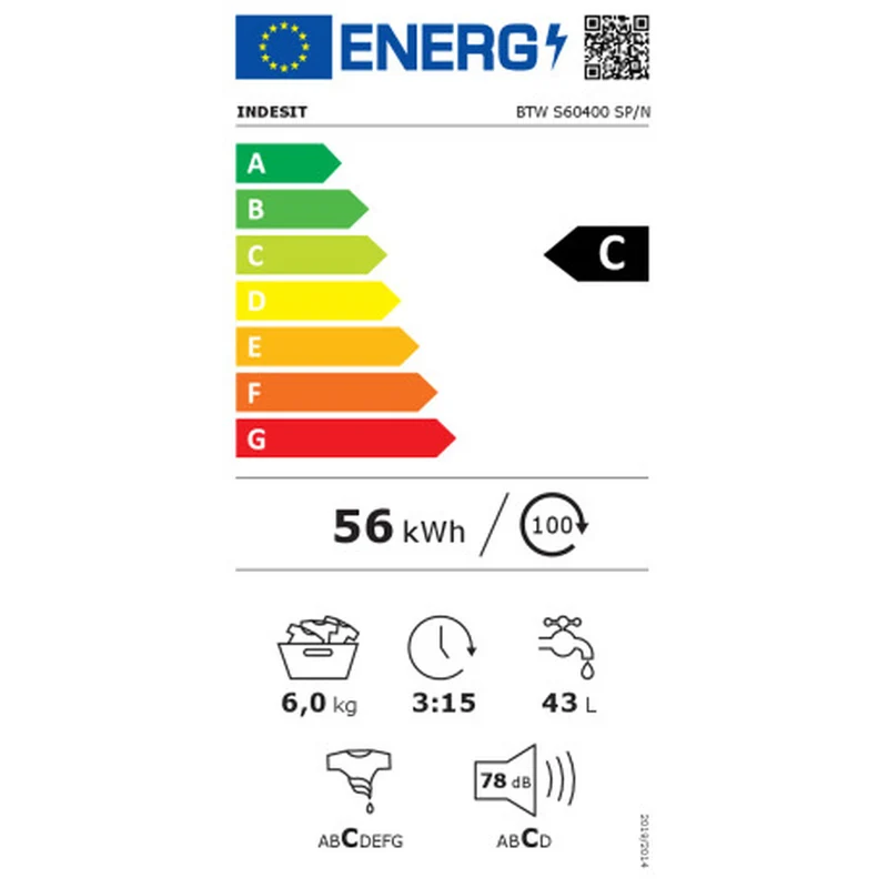 Lave-linge Indesit BTWS60400SPN 6Kg