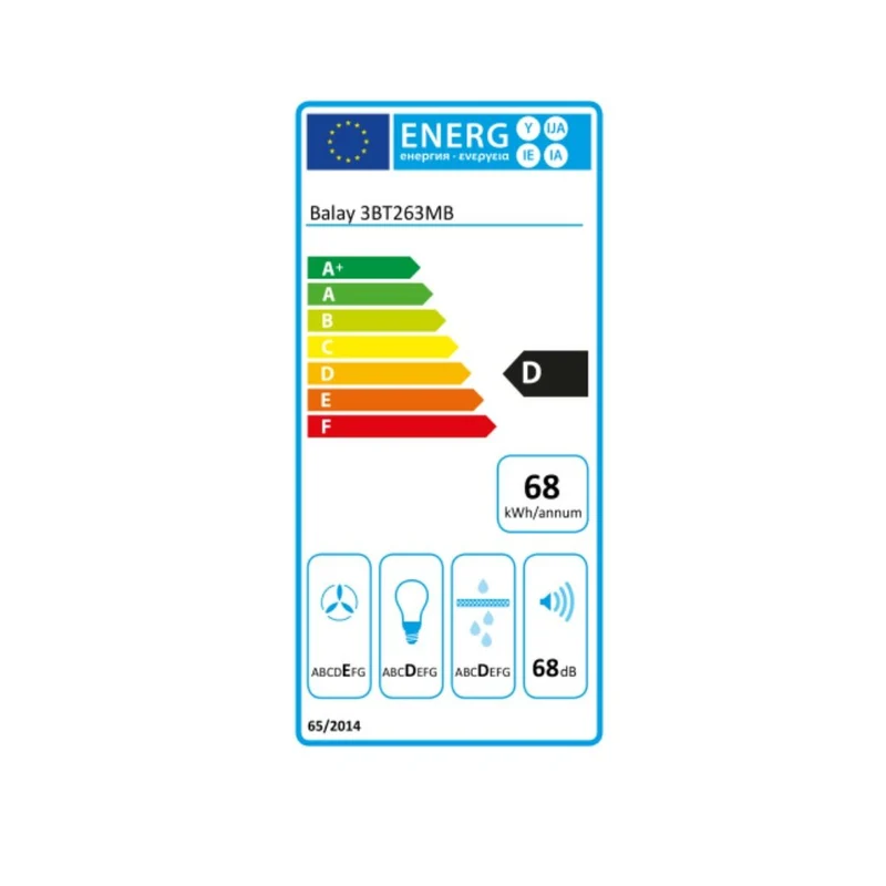 Hotte conventionnelle Balay 3BT263MB 60 cm 360 m³ / h 68 dB 146W Blanc