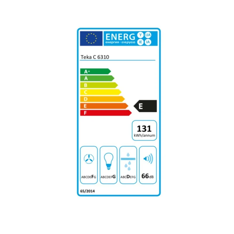 Hotte conventionnelle Teka C6310 60 cm 235 m³/h 66 dB 130W Acier