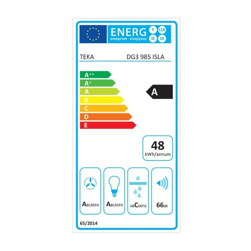 Hotte conventionnelle Teka DECORATIVAS ISLA 90 cm 796 m3/h 66 dB 292W Acier