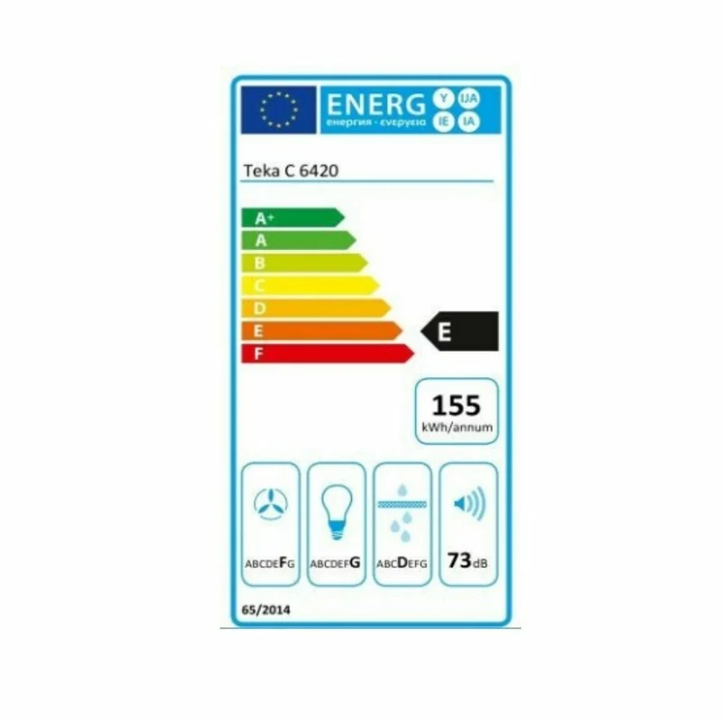 Hotte conventionnelle Teka 40465531 60 cm 375 m3/h 73 dB 316W Blanc Noir