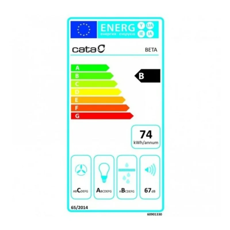 Hotte conventionnelle Cata 2093303 70 cm 790 m3/h 69 dB 240W Acier
